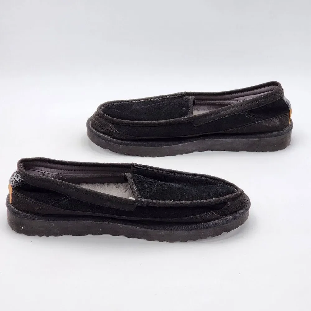 UGG Dex Suede Slip On Loafers Cozy Slippers Comfort Shoes Black Men's Size 13
